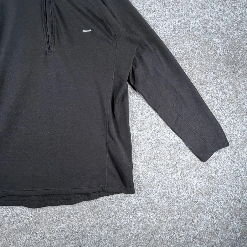 Patagonia Activewear Top Mens XL Black Capilene 3 Thermal Lightweight Zip-Neck‎